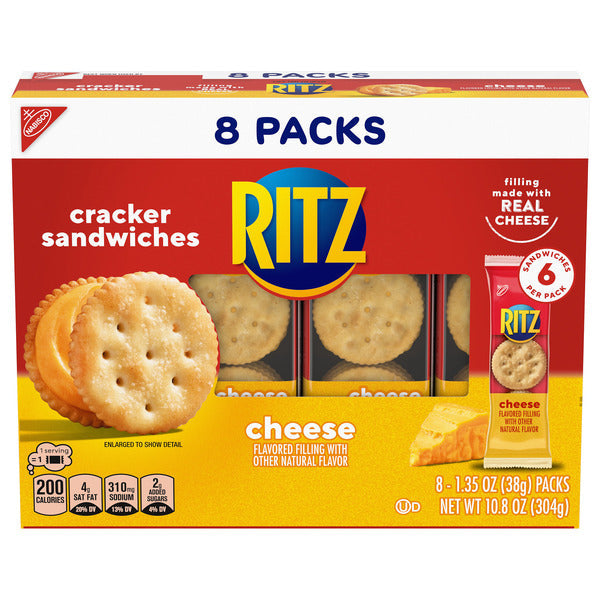 Ritz Cheese Sandwich Crackers, Lunch Snacks, Snack Packs 11 oz