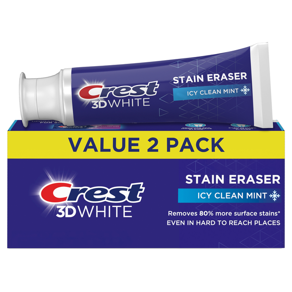 Crest 3D White Stain Eraser Toothpaste, Icy Clean Mint