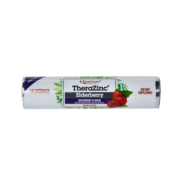 Quantum Health TheraZinc Elderberry Immune Support Lozenges 14 ct Roll