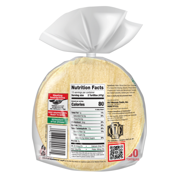 La Banderita Corn Tortillas, Yellow