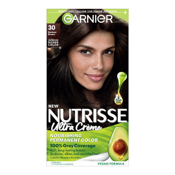 Garnier Nourishing Hair Color Creme, 30 Darkest Brown (Sweet Cola)