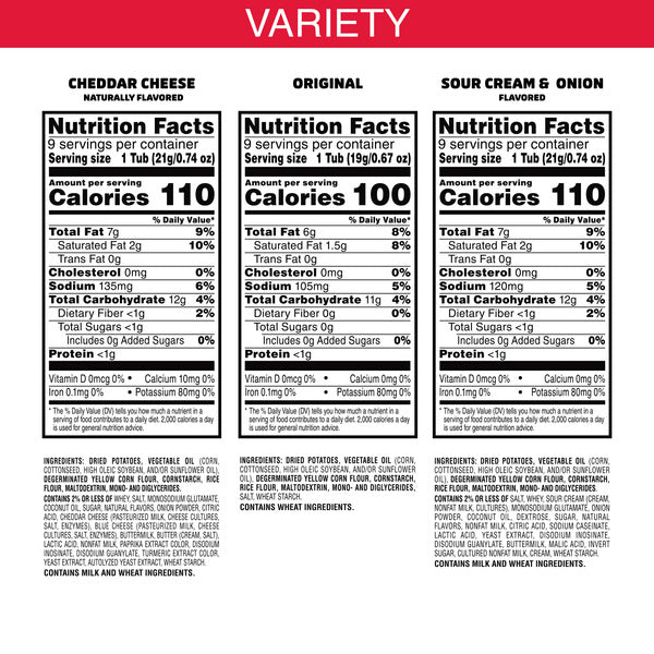 Pringles Snack Cups Variety Pack Potato Crisps Chips, Lunch Snacks, Snack Stacks, 27 Count