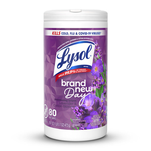 LYSOL® Disinfecting Wipes - Brand New Day™ Lavender & Cotton Blossom 6/80 ct.