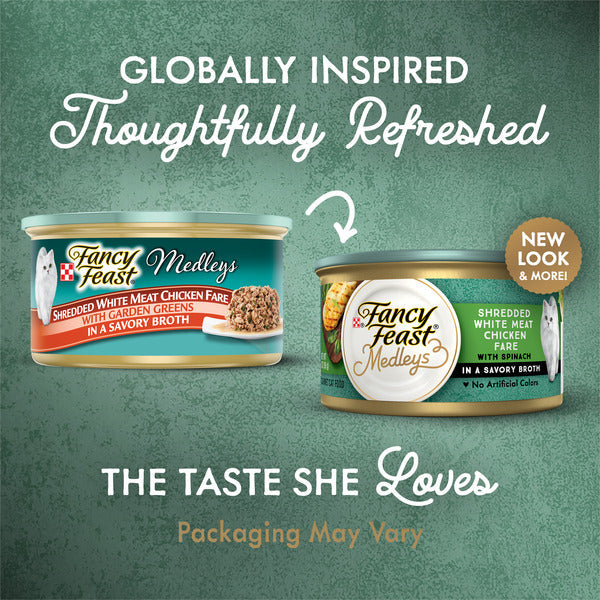 Purina Fancy Feast Broth Wet Cat Food, Medleys Shredded White Meat Chicken Fare With Garden Greens DestGlow