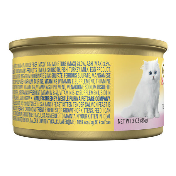 Purina Fancy Feast Grain Free Pate Wet Kitten Food, Tender Salmon Feast