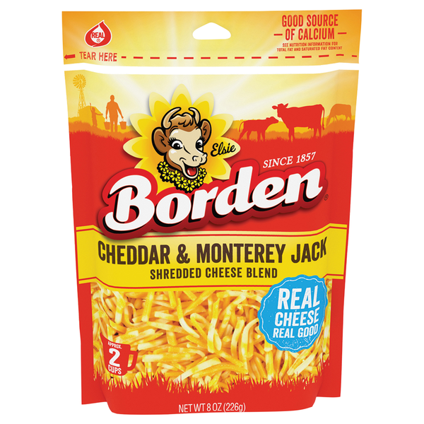 Borden Regular Shredded Cheese, Cheddar & Monterey Jack