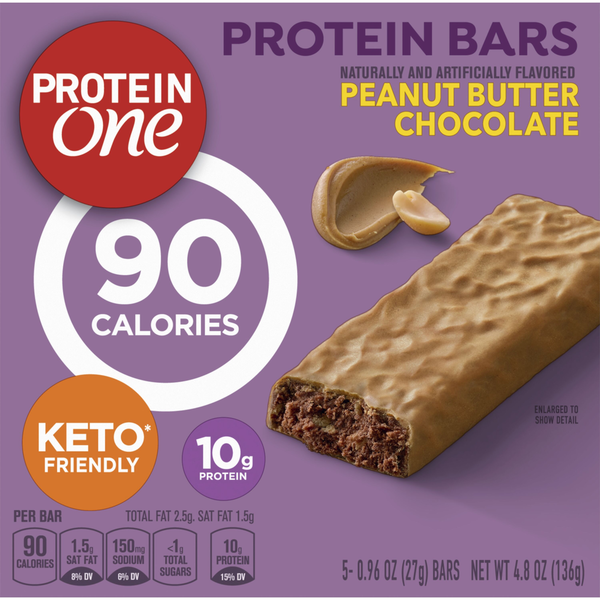 Protein One 90 Calories Peanut Butter Chocolate Keto Friendly Protein Bars