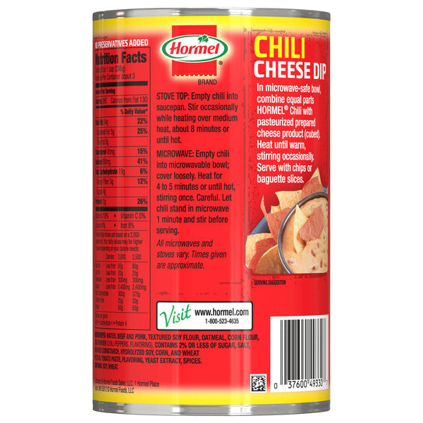 Hormel Chili No Beans, 25 OZ