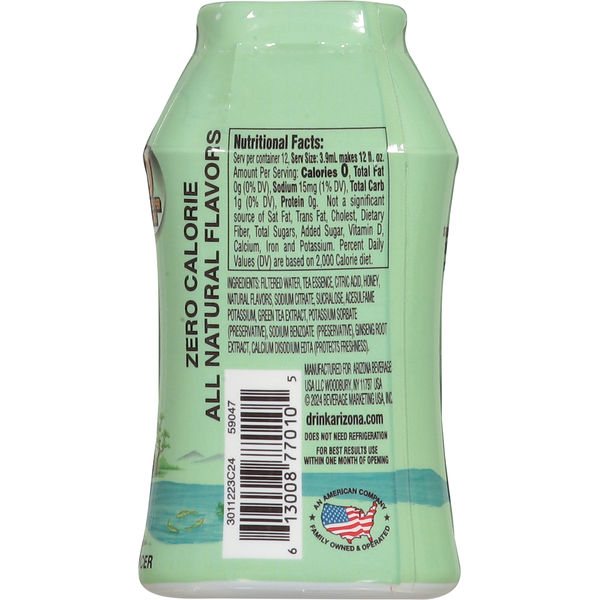 AriZona Liquid Water Enhancer, Green Tea with Ginseng and Honey