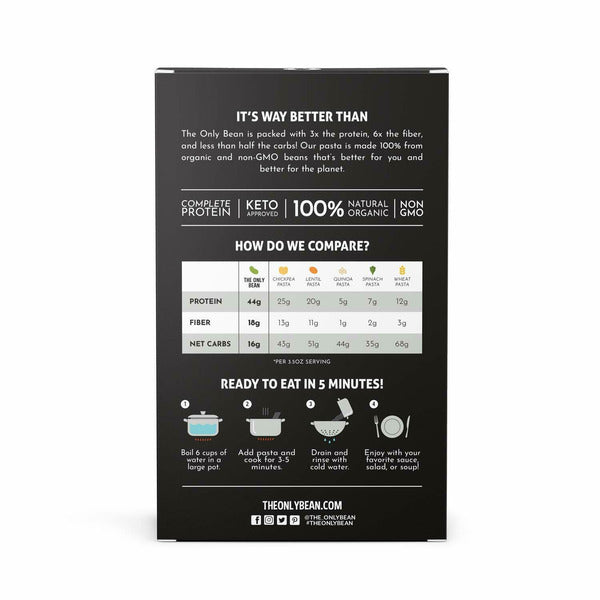 The Only Bean Black Bean Spaghetti (Organic & Gluten Free) Pasta Noodles