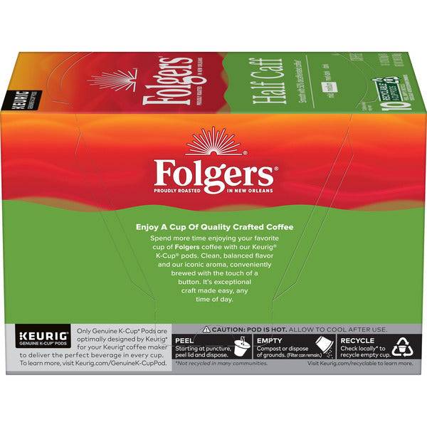 Folgers Half Caff Medium Roast Coffee, Keurig K-Cup Pods