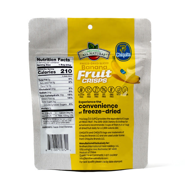 Brothers All Natural Chiquita Chiquita Freeze Dried Banana Fruit Crisps