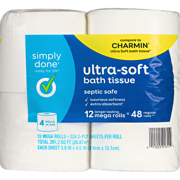 Simply Done Ultra-Soft 2-Ply Mega Rolls Bath Tissue