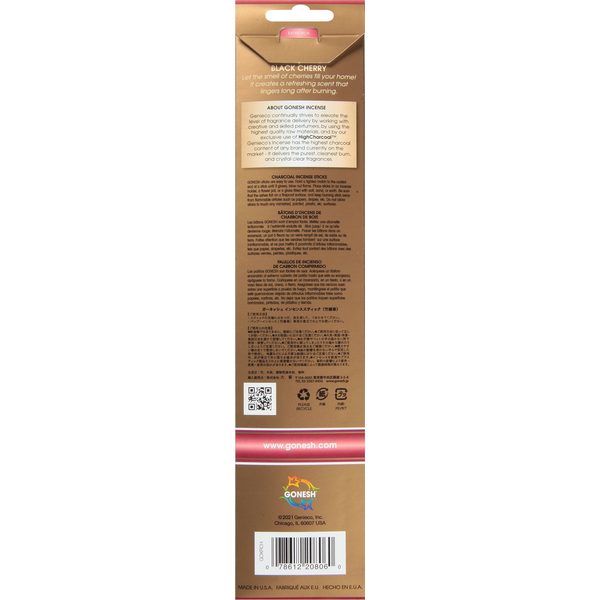 GONESH Extra Rich Incense Air Freshener, Black Cherry