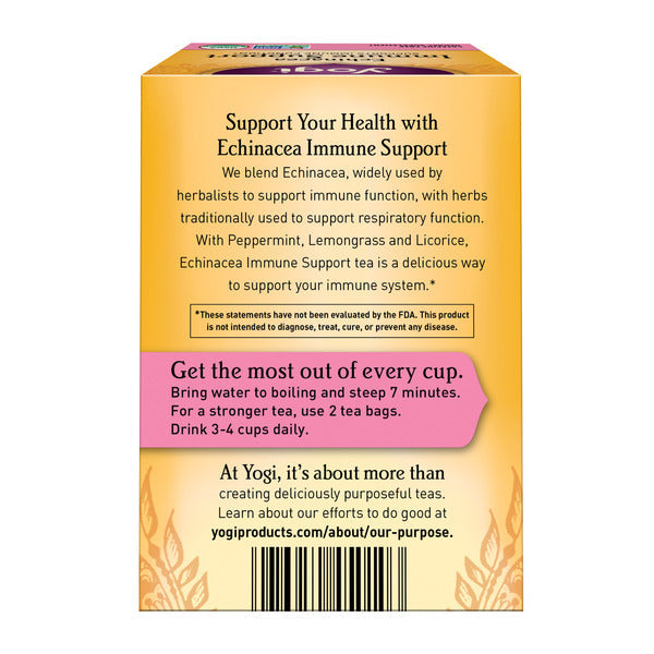 Yogi Tea Herbal Tea, Echinacea Immune Support, Caffeine Free
