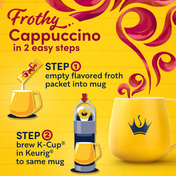 Gevalia Frothy 2-Step Cappuccino Espresso Keurig K-Cup® Coffee Pods & Froth Packets Kit