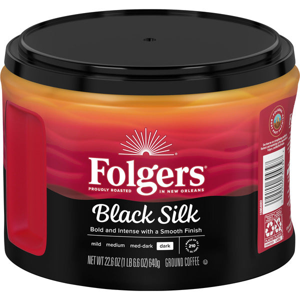 Folgers Black Silk Ground Coffee, Dark Roast
