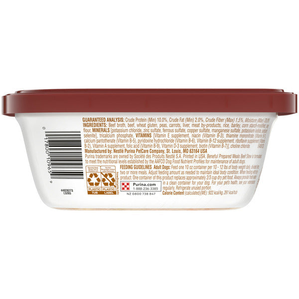 Purina Beneful High Protein, Gravy Wet Dog Food, Prepared Meals Beef Stew
