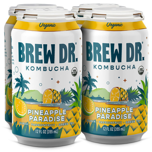 Brew Dr. Kombucha Pineapple Paradise, Organic Kombucha