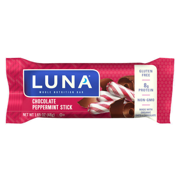 Luna Chocolate Peppermint Stick Flavor Gluten Free Snack Bar