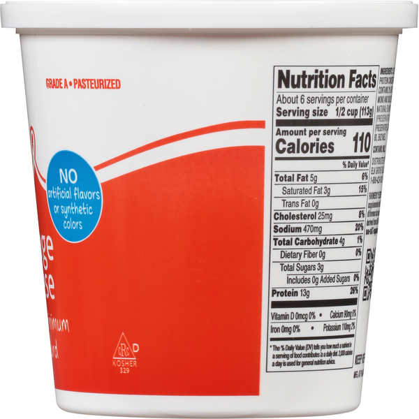 Food Club Cottage Cheese, Small Curd, 4% Milkfat Minimum
