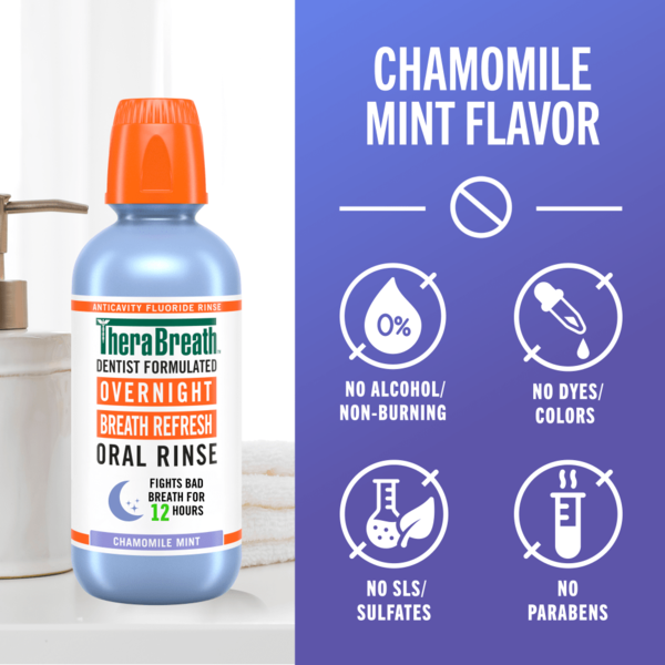 TheraBreath Chamomile Mint Overnight Oral Rinse