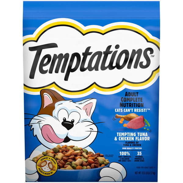 TEMPTATIONS Complete Nutrition Tuna & Chicken Flavor Adult Dry Cat Food DestGlow