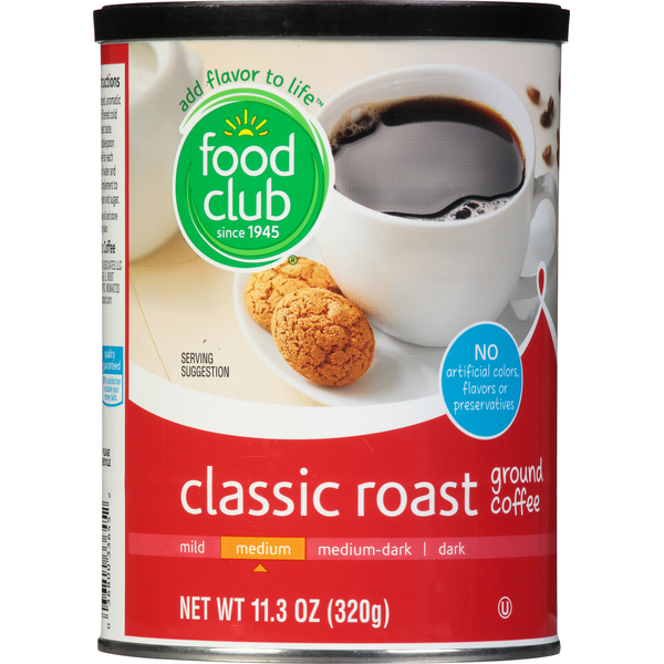 Food Club Coffee, Ground, Medium, Classic Roast