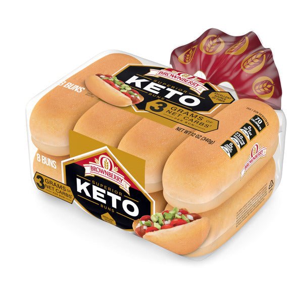 Brownberry 8 ct, Keto, Buns, Hot Dog Buns, 12 oz