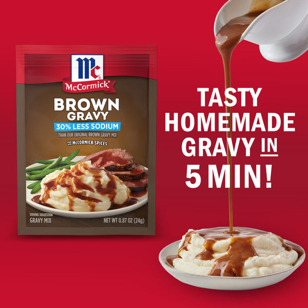 McCormick 30% Less Sodium Brown Gravy Seasoning Mix