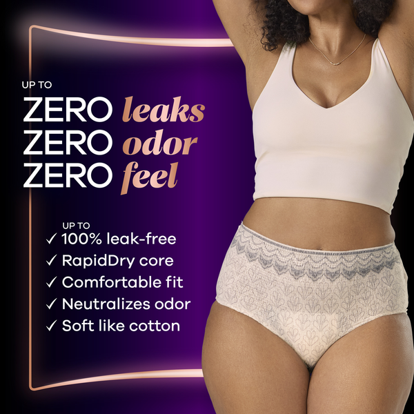 Always Discreet Discreet Boutique Incontinence Underwear, Maximum Protection, S/M, Rosy