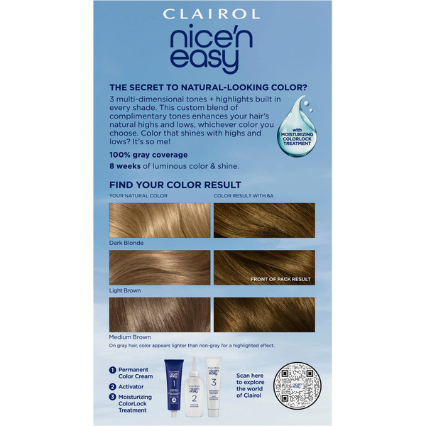 Nice’n Easy Light Ash Brown 6A Permanent Hair Color