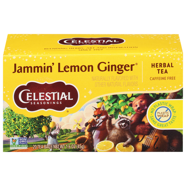 Celestial Seasonings Herbal Tea, Caffeine Free, Jammin Lemon Ginger