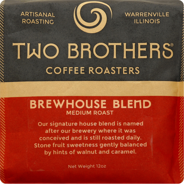 Two Brothers Coffee, Whole, Medium Roast, Brewhouse Blend