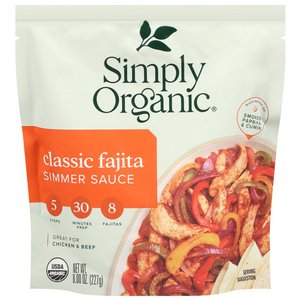 Simply Organic Classic Fajita Simmer Sauce