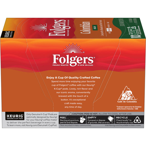 Folgers Colombian Decaf Coffee, Medium Roast, Keurig K-Cup Pods