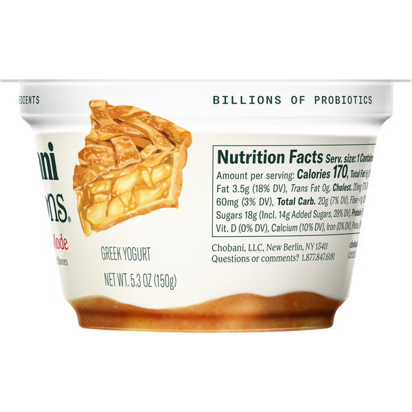 Chobani Yogurt, Greek, Apple Pie a La Mode