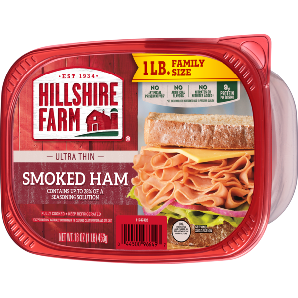 Hillshire Farm Ultra Thin Sliced Smoked Ham Sandwich Meat, 16 oz