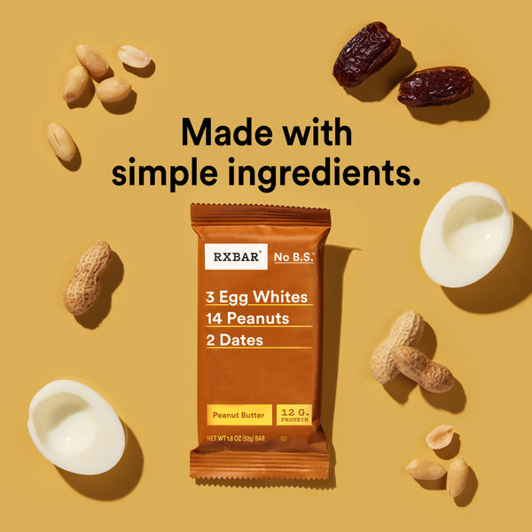 RXBAR Peanut Butter Protein Bars, Protein Snack, 5 Count