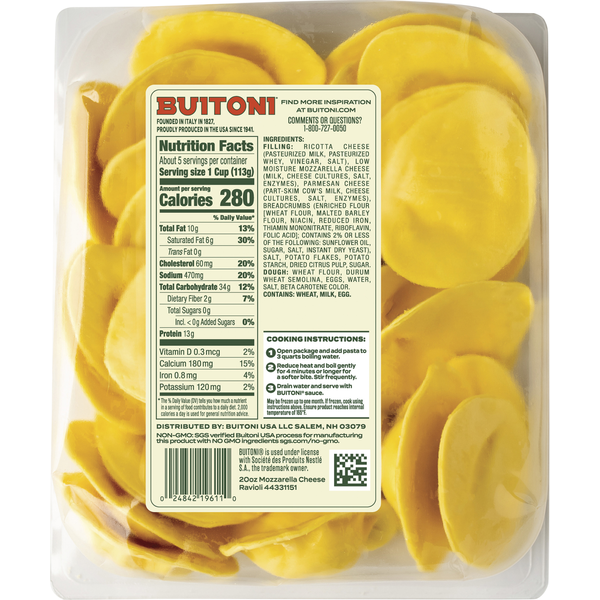 Buitoni Mozzarella Cheese Ravioli Family Size