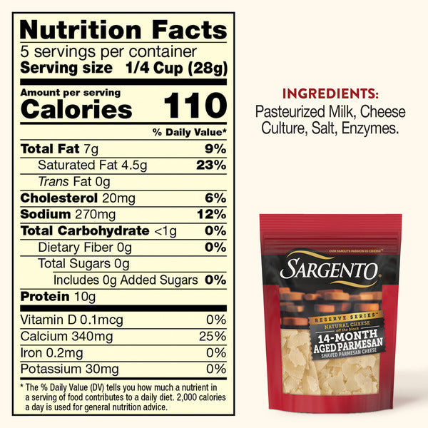 Sargento Reserve Series™ Natural 14-Month Aged Parmesan Shaved Cheese