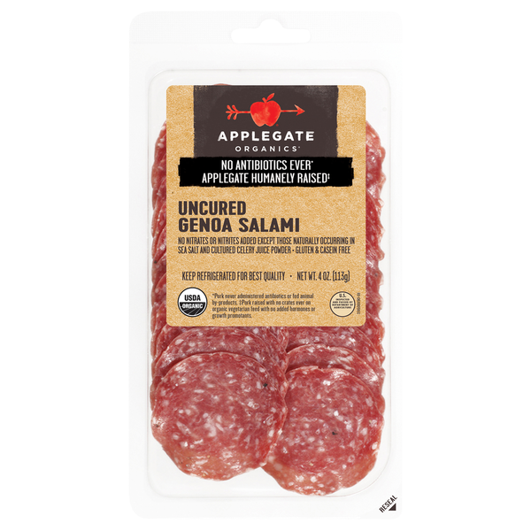 Applegate Organic Uncured Genoa Salami Sliced