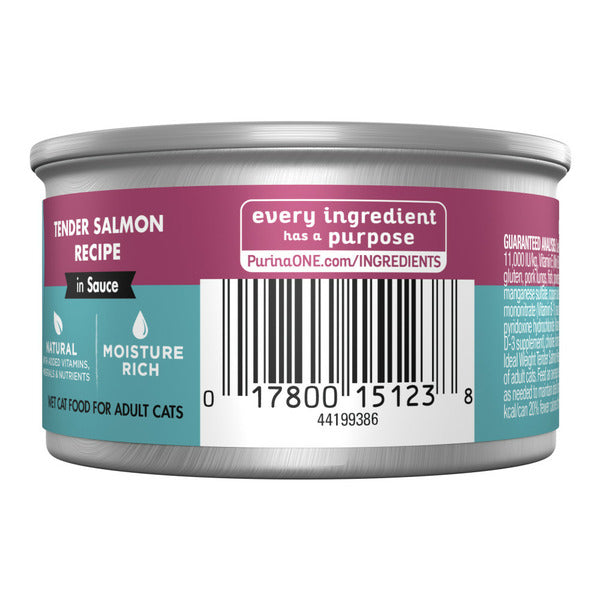 Purina ONE Natural Weight Control Wet Cat Food, Ideal Weight Tender Salmon Recipe DestGlow