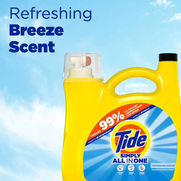 Tide Simply Liquid Laundry Detergent, Refreshing Breeze