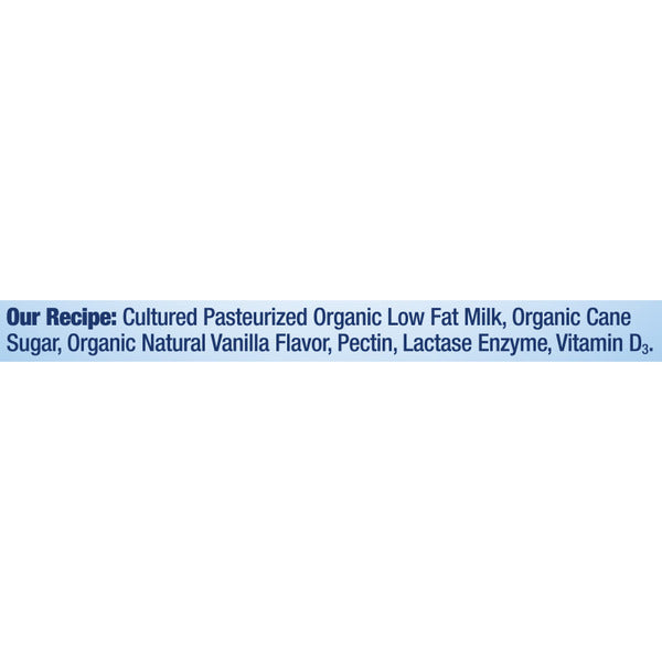 Stonyfield Organic Lowfat Yogurt Vanilla