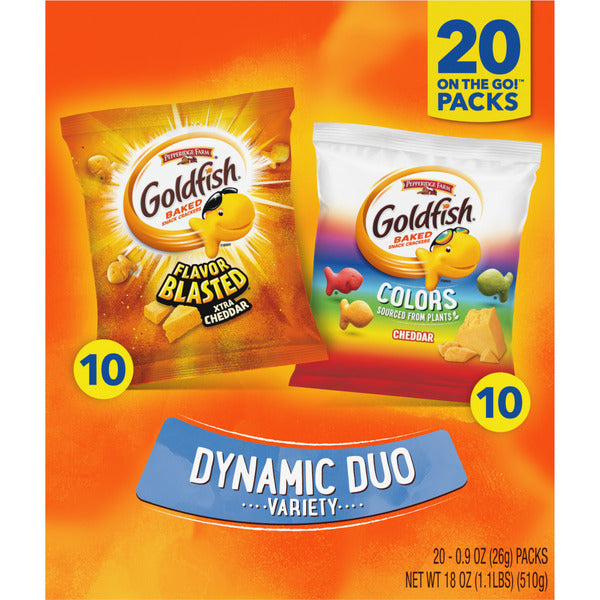 Pepperidge Farm Goldfish Colors Cheddar and Flavor Blasted Xtra Cheddar Crackers