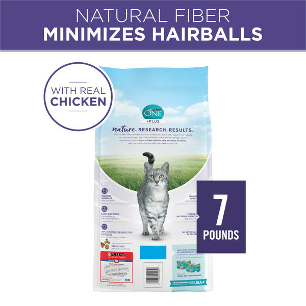 Purina ONE Natural Cat Food for Hairball Control, +PLUS Hairball Formula DestGlow