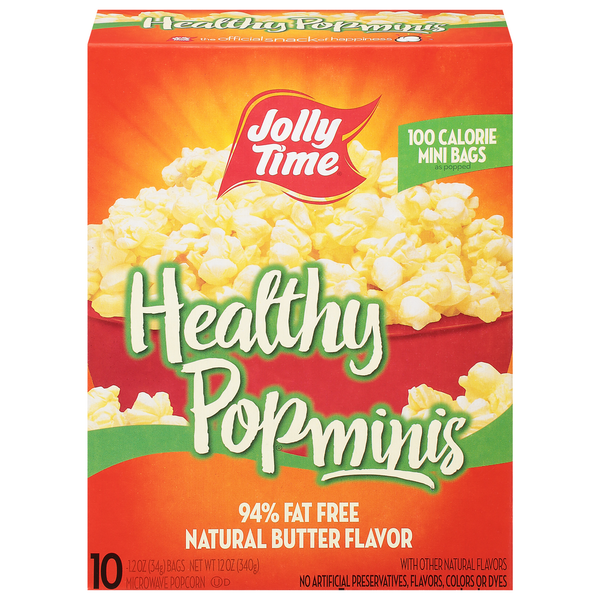 Jolly Time Microwave Popcorn, Natural Butter Flavor, Healthy Pop, Minis