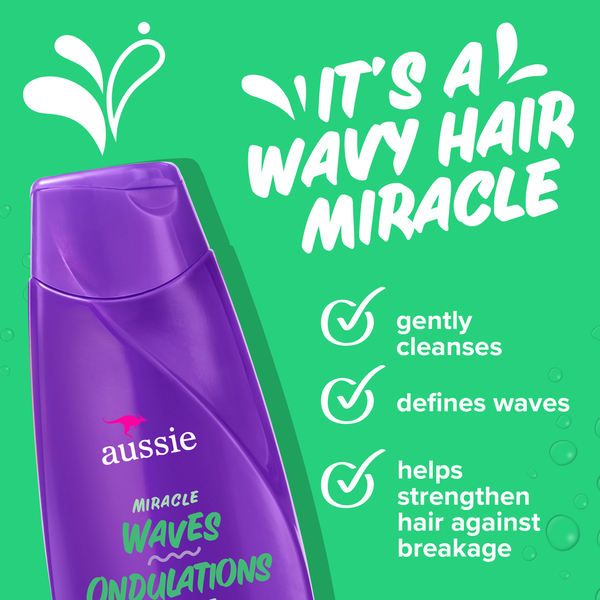 Aussie Miracle Waves Anti-Frizz Hemp Shampoo