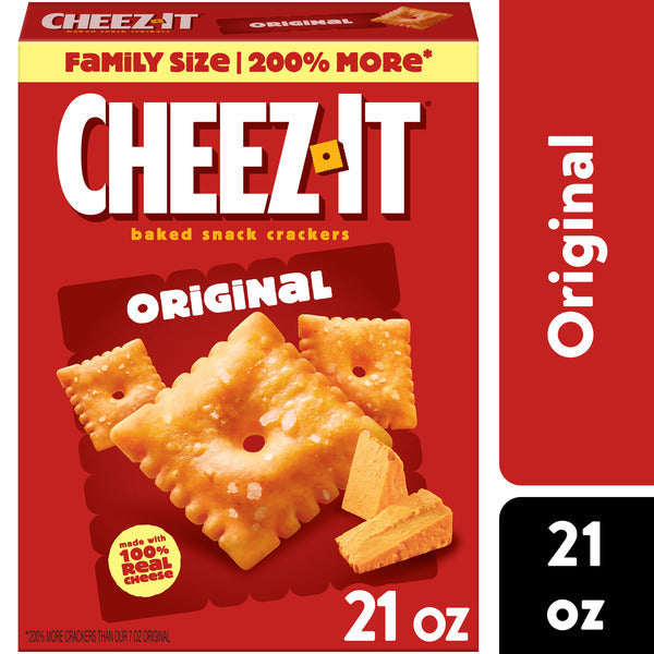 Cheez-It Original Cheese Crackers, Baked Snack Crackers, Family Size, 21 oz